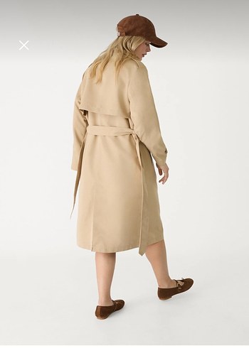 Dökümlü Uzun Trençkot - Görsel 10