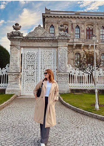 Dökümlü Uzun Trençkot - Görsel 8