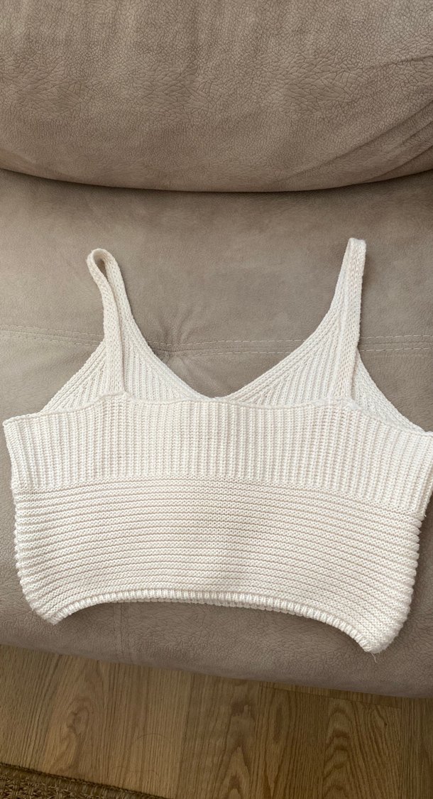 Krem Beyaz Bohem Örgü Üst - Görsel 5