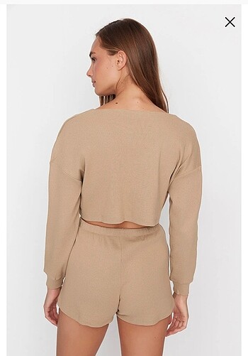 s Beden camel Renk Kadın Pijama Takımı
