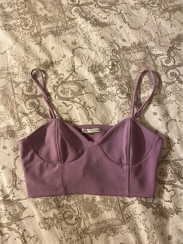 Zara lila crop üst
