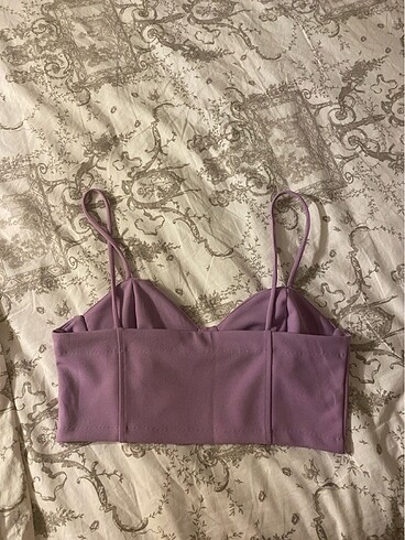m Beden mor Renk Zara lila crop üst