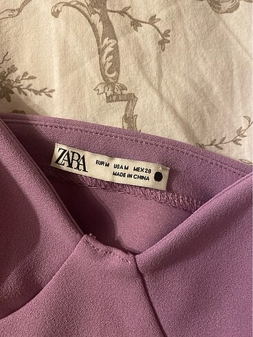 m Beden Zara lila crop üst