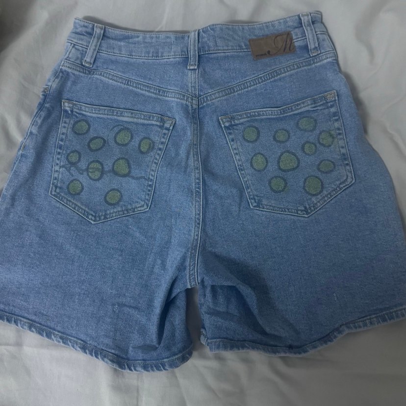 Mavi desenli şort - Görsel 2