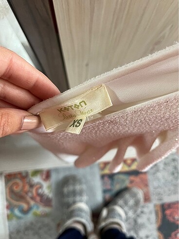 Beyaz simli elbise - Görsel 5