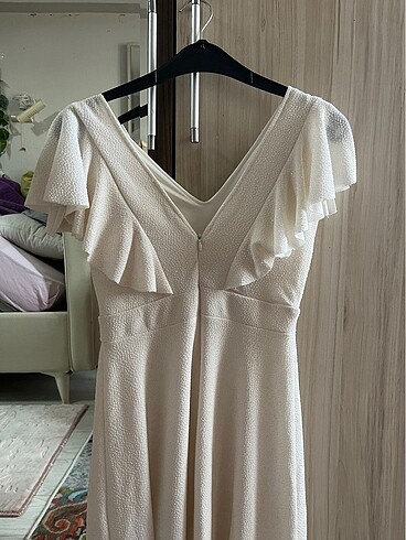 Beyaz simli elbise - Görsel 3