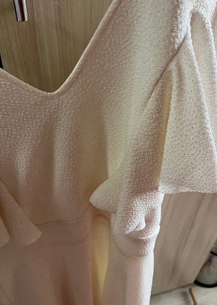 Beyaz simli elbise - Görsel 2