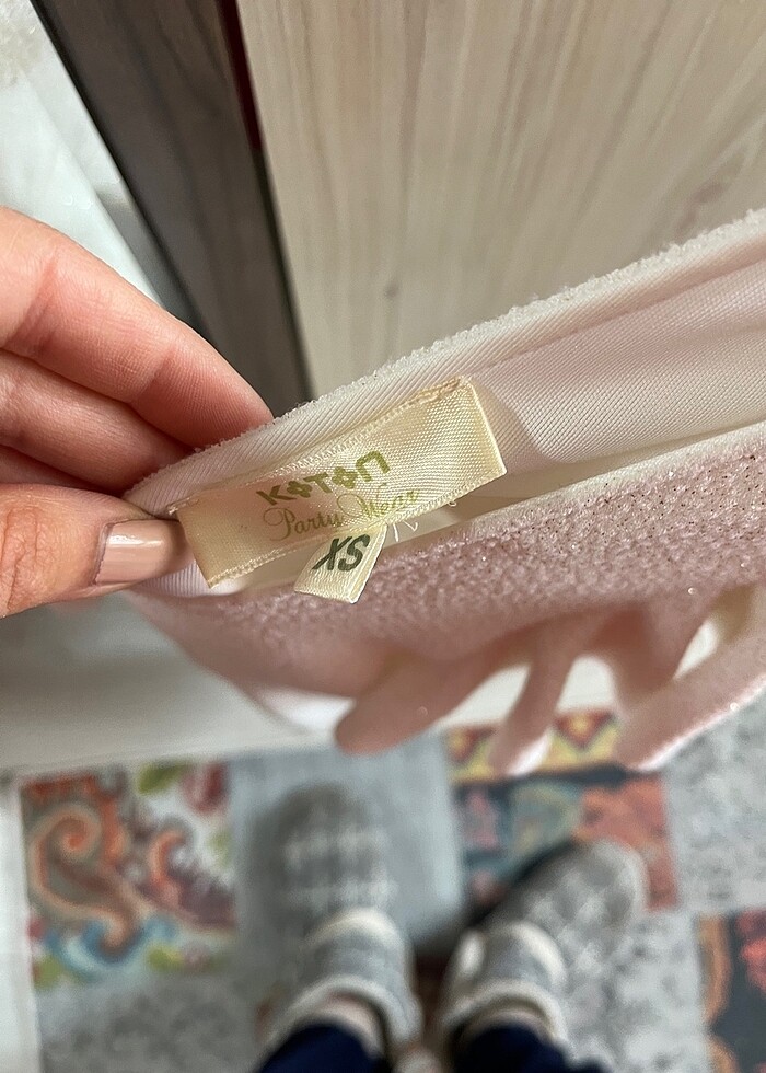 Beyaz simli elbise - Görsel 5