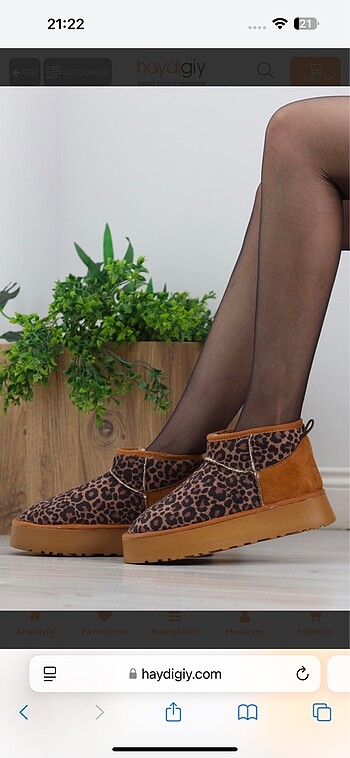 36 Beden kahverengi Renk Leoparlı ugg