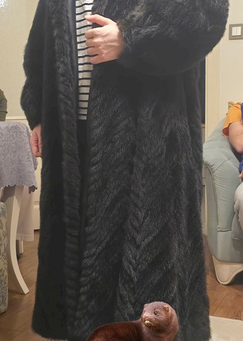 Uzun Gerçek Vizon (Norka) Kürk Kaban - Görsel 3