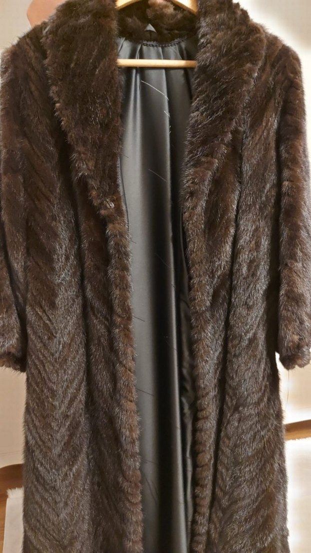 Uzun Gerçek Vizon (Norka) Kürk Kaban - Görsel 2