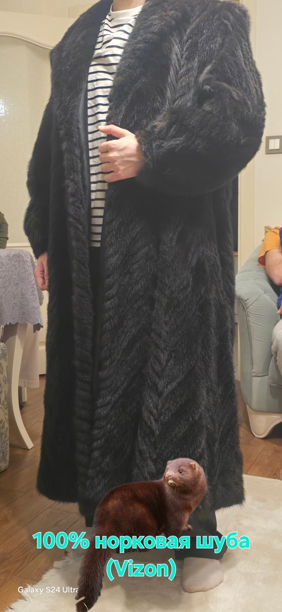 Uzun Gerçek Vizon (Norka) Kürk Kaban - Görsel 3