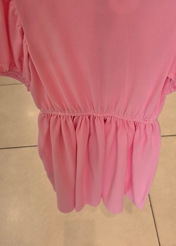 Pembe Kız Çocuk Kısa Kollu Fırfırlı Elbise - Görsel 7