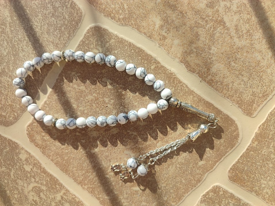 Bohem Beyaz Erkek Tesbih - Görsel 5