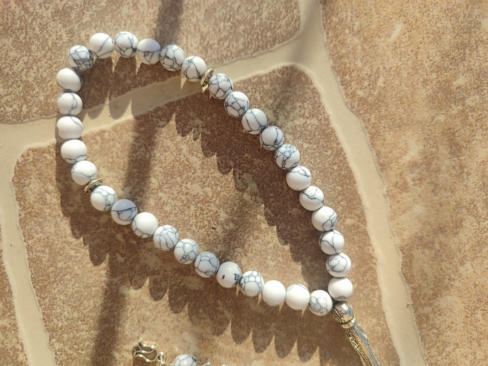 Bohem Beyaz Erkek Tesbih - Görsel 4