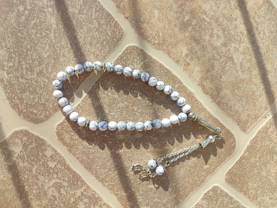 Bohem Beyaz Erkek Tesbih - Görsel 2