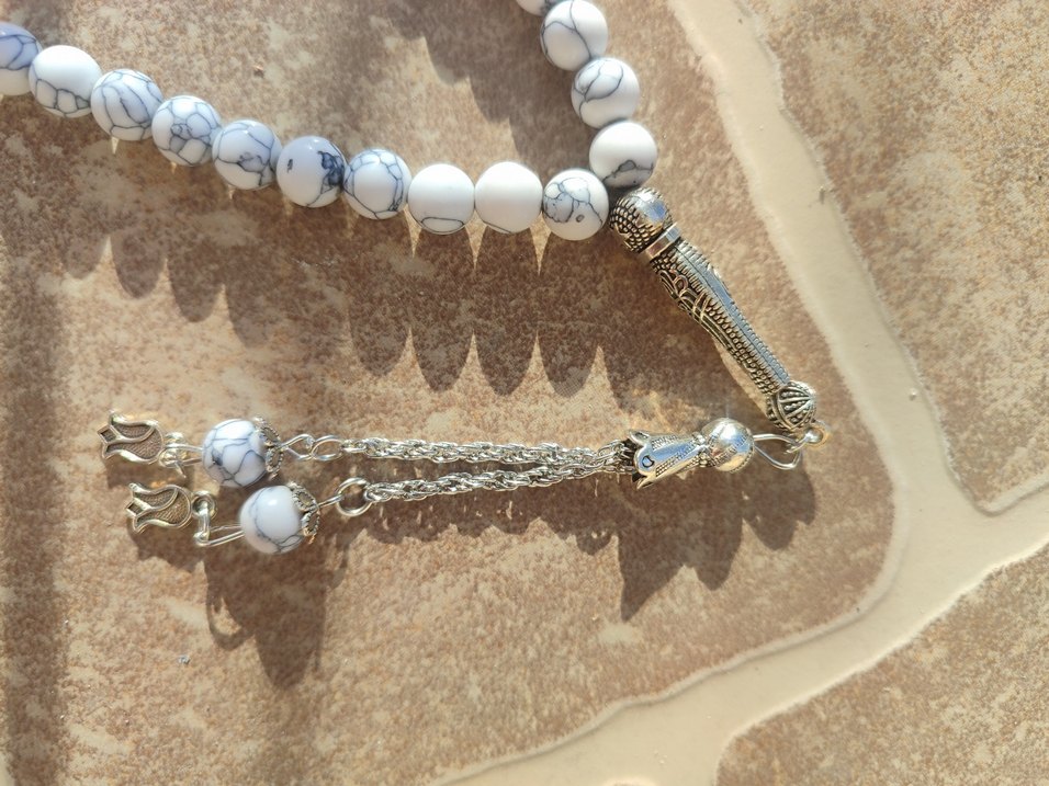 Bohem Beyaz Erkek Tesbih - Görsel 3