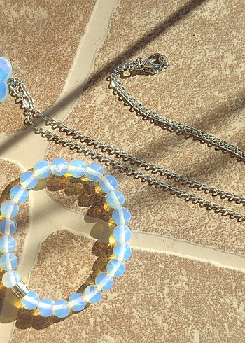 AY TAŞI KOLYE BİLEKLİK SETİ - Görsel 4