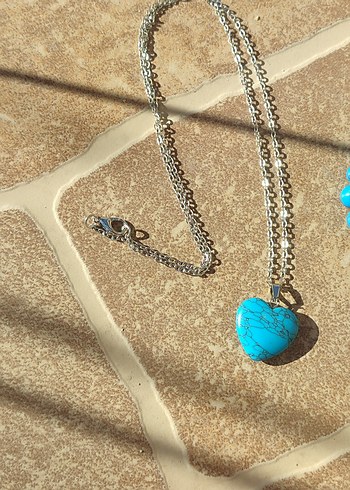 FİRUZE TAŞI KOLYE BİLEKLİK SETİ - Görsel 3