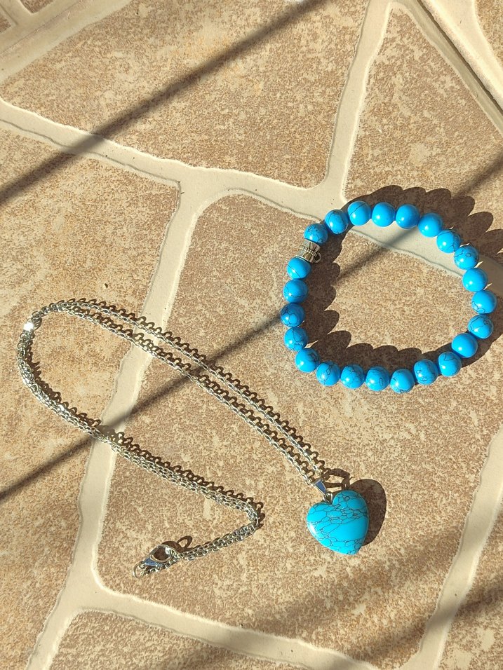 FİRUZE TAŞI KOLYE BİLEKLİK SETİ - Görsel 4