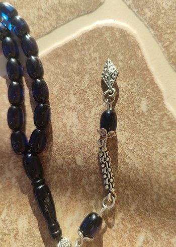 Lacivert Erkek Tesbih - Gotik Bohem Tarz - Görsel 4