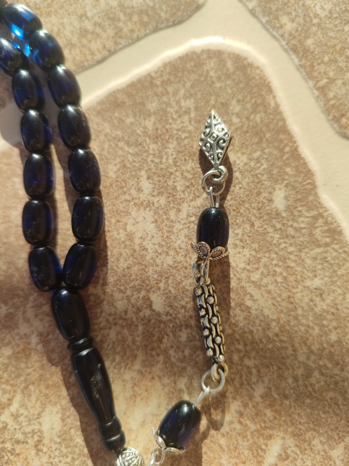 Lacivert Erkek Tesbih - Gotik Bohem Tarz - Görsel 4