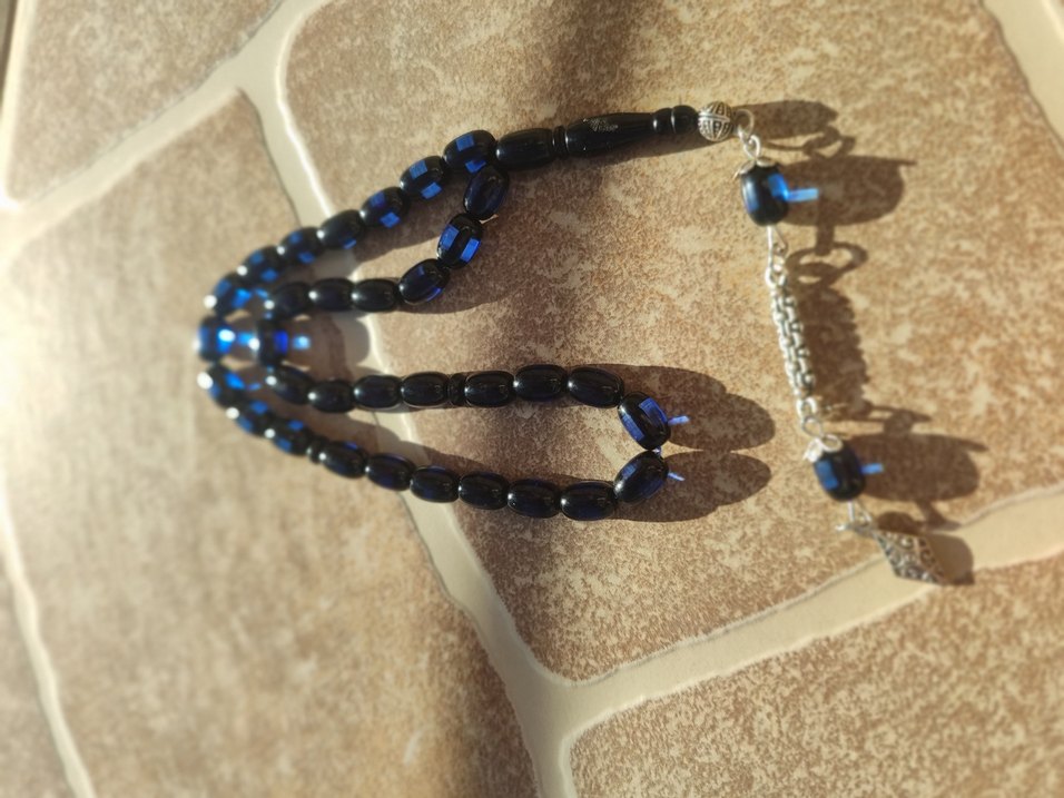 Lacivert Erkek Tesbih - Gotik Bohem Tarz - Görsel 2