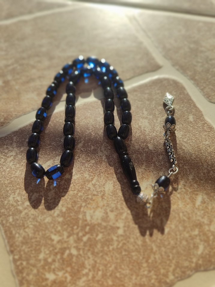 Lacivert Erkek Tesbih - Gotik Bohem Tarz - Görsel 3