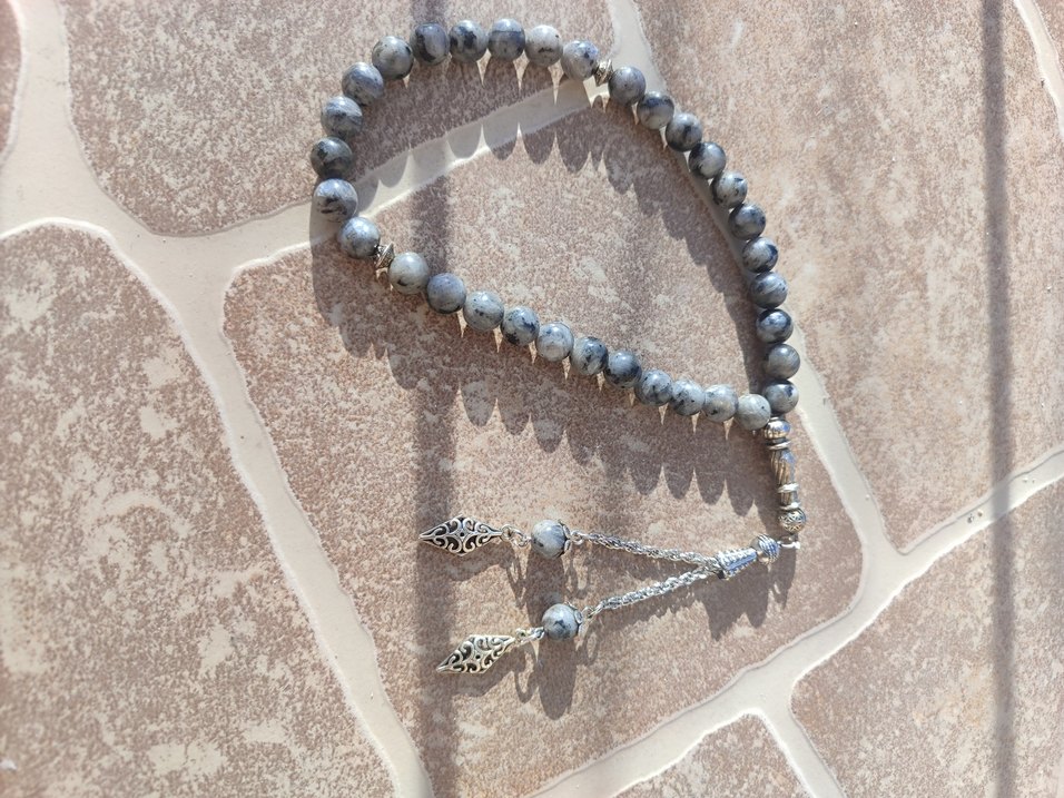 Gri Bohem Erkek Tesbih Boncukları - Görsel 2