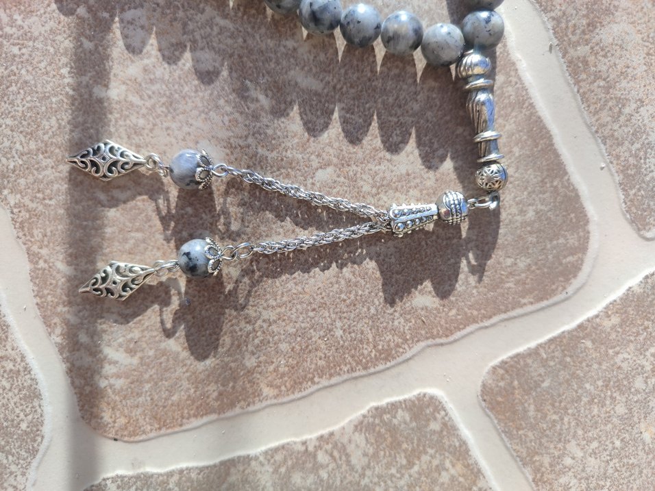 Gri Bohem Erkek Tesbih Boncukları - Görsel 3