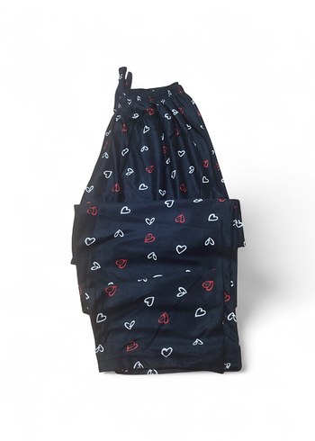 Renkli Kalp Desenli Rahat Kadın Pijama Altı - Görsel 2