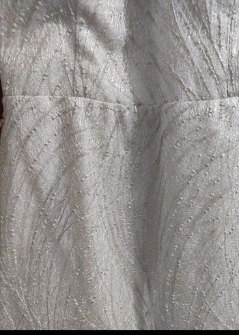 Nakışlı V Yaka Gri Uzun Kadın Elbisesi - Görsel 3