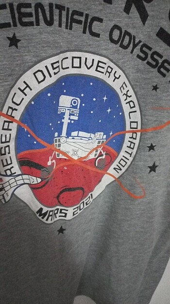 diğer Beden gri Renk mars baskılı tshirt