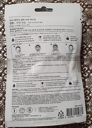 Missha Pearl Maske 5 adet