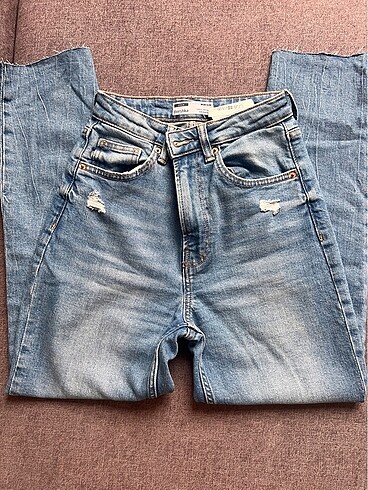 Yüksek bel mom slim fit