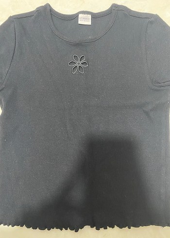 Kız Çocuk Siyah Kısa Kollu Tişört - Görsel 3