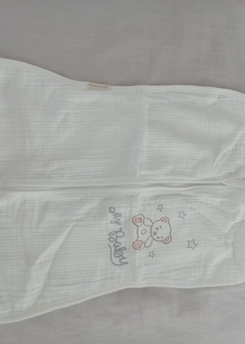 Nakışlı Beyaz Bebek Kundak Uyku Tulumu - Görsel 4