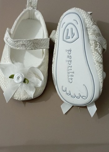 Kız Bebek Beyaz Çiçekli İlk Adım Ayakkabısı - Görsel 2