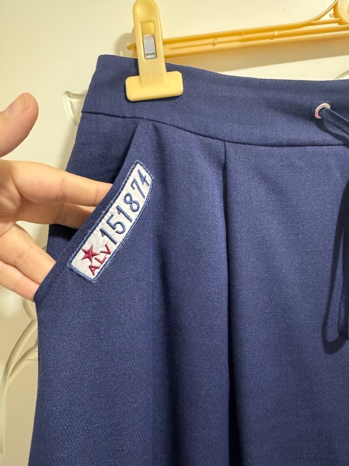 Kadın Lacivert Uzun Bol Kesim Etek - Görsel 5