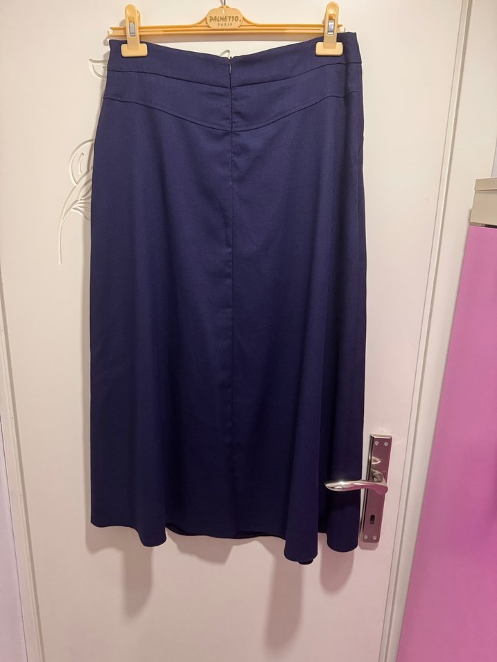 Kadın Lacivert Uzun Bol Kesim Etek - Görsel 4