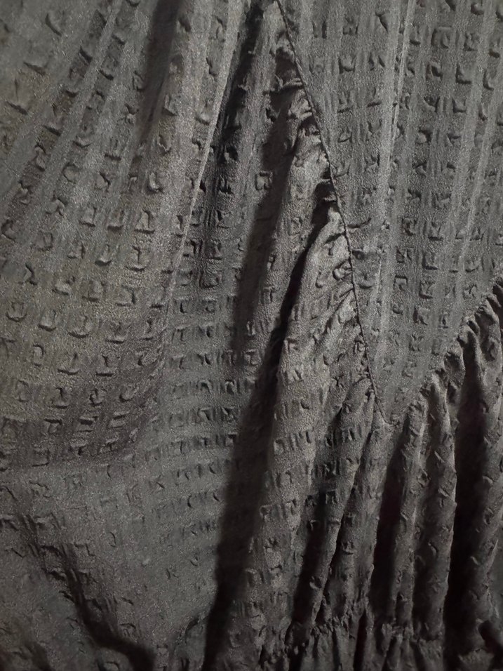 Uzun Kollu Siyah Fırfırlı Bluz - Görsel 3