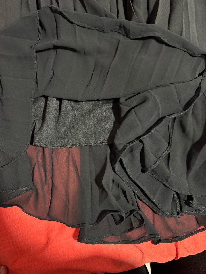 Uzun Siyah Pilili Kadın Etek pantolon - Görsel 5