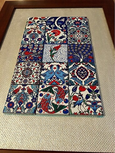  Beden çeşitli Renk Çini Tablo-El Yapımı- 40x30 cm