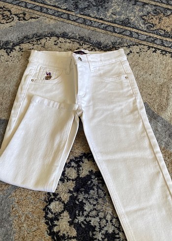 U.S Polo Assn. Erkek Çocuk Beyaz Pamuklu Regular Fit Pantolon
