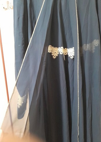 Nakışlı Lacivert Uzun Kollu Kadın Elbise - Görsel 3