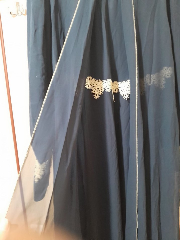 Nakışlı Lacivert Uzun Kollu Kadın Elbise - Görsel 3