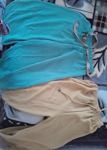 Kadın Camel Kumaş Kemerli Rahat Pantolon - Görsel 2