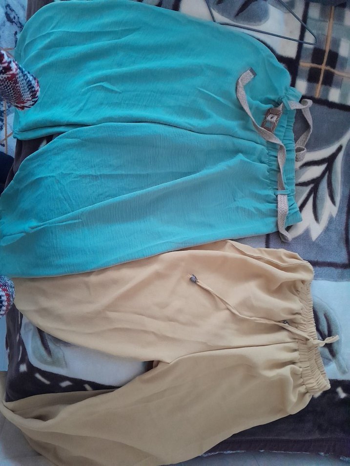 Kadın Camel Kumaş Kemerli Rahat Pantolon - Görsel 2