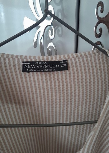 Bej Keten Kadın Gömlek Düğmeli - Görsel 4