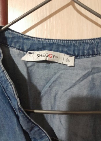 Mavi Kot Uzun Bohem Elbise - Görsel 3